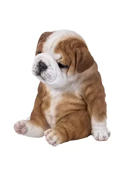 Hi-Line Gifts 7" Brown and White Sitting Sleepy Bulldog Puppy Figurine -Creative Sales Shop Belk 367