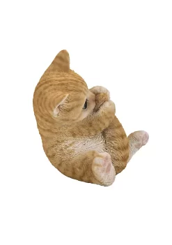 Hi-Line Gifts 7" Orange Tabby Kitten Playing with Tail Statue Decoration -Creative Sales Shop Belk 378
