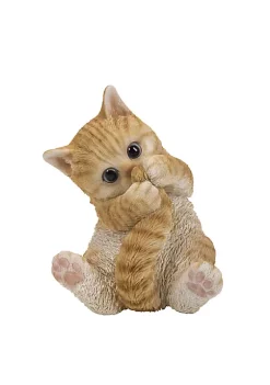 Hi-Line Gifts 7" Orange Tabby Kitten Playing with Tail Statue Decoration -Creative Sales Shop Belk 379