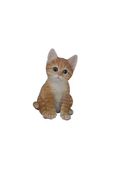Hi-Line Gifts 8" Orange and White Sitting Tabby Kitten Figurine