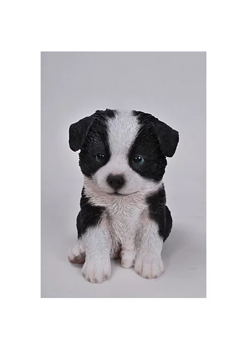 Hi-Line Gifts 6.75" White and Black Border Collie Puppy Figurine 5 Hi-Line Gifts 6.75" White and Black Border Collie Puppy Figurine - Image 3
