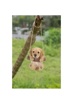 Hi-Line Gifts 5.5" Tan Brown Hanging Golden Retriever Puppy Outdoor Figurine -Creative Sales Shop Belk 403
