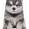 Hi-Line Gifts 6.5" Black and White Malamute Puppy Sitting Statue Decoration -Creative Sales Shop Belk 411