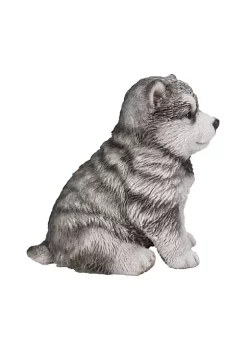 Hi-Line Gifts 6.5" Black and White Malamute Puppy Sitting Statue Decoration -Creative Sales Shop Belk 414