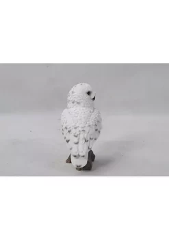Hi-Line Gifts 6.75" White and Gray Small Snowy Owl on Stump Figurine Statue -Creative Sales Shop Belk 423