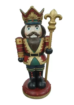 Hi-Line Gifts 30" Red and Gold Small Nutcracker Outdoor Garden Figurine Statue