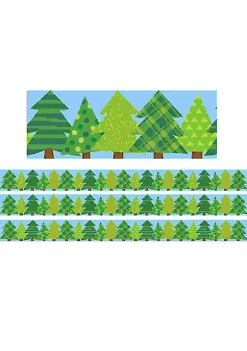 Creative Teaching Press Woodland Friends Patterned Pine Trees EZ Border, 48 Feet /PK, 3 Packs /BN
